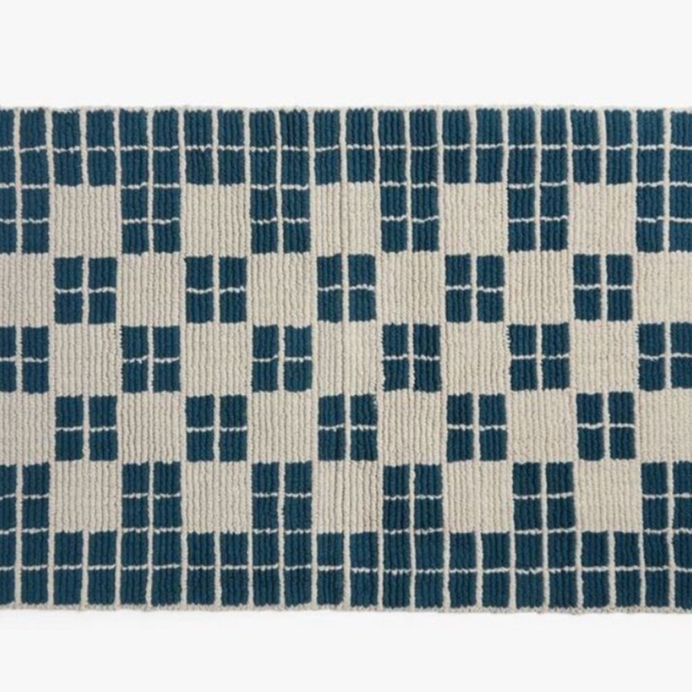 Parachute - 34”x21” Cotton Tile Tub Mat Cove - Parachute Blue